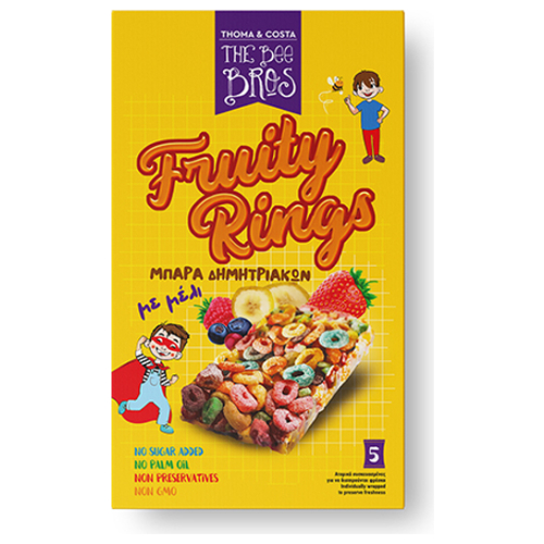Μπάρα Δημητριακών Fruity Rings με μέλι 125γρ